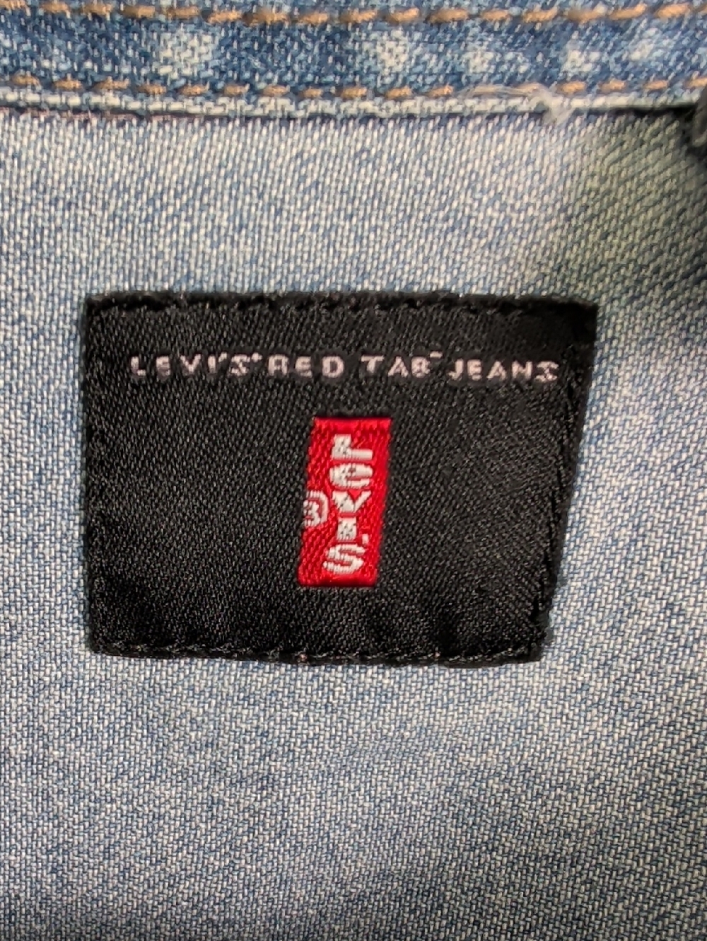 1998 Levi's Denim Shirt Mens LMS Silver Tab Red Tab XL - Picture 2 of 13